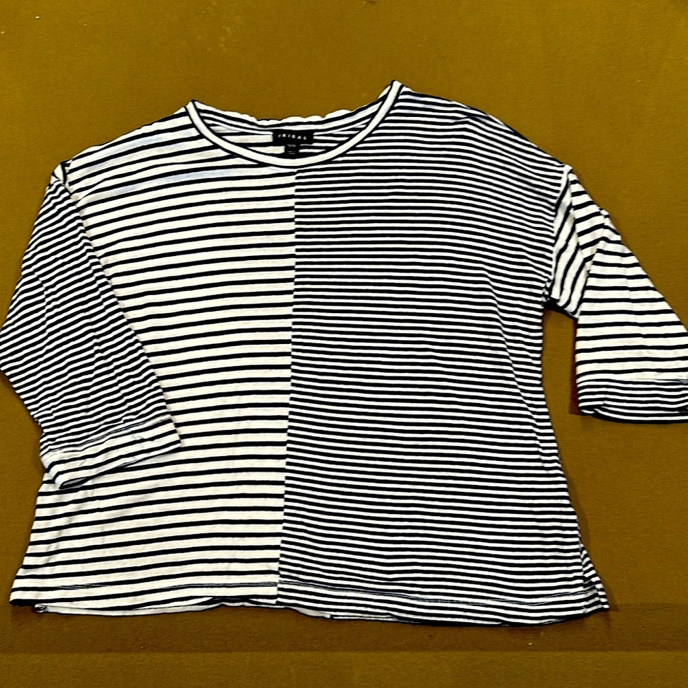 Tribal 3/4 Sleeve Navy White Striped Shirt